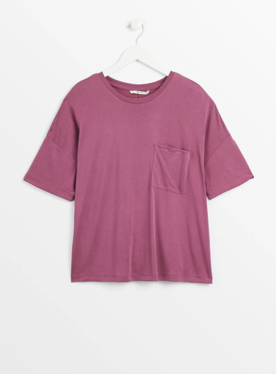 Tu Women's Pink Oversized T-Shirt - Soft Cotton Relaxed Fit Casual Top Size 16