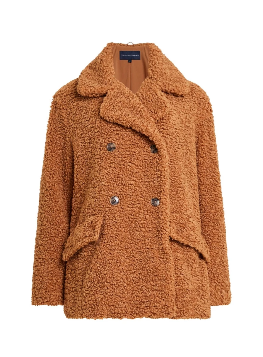 French Connection Women's Iren Borg Peacoat in XS - Classic Wool Coat for Winter