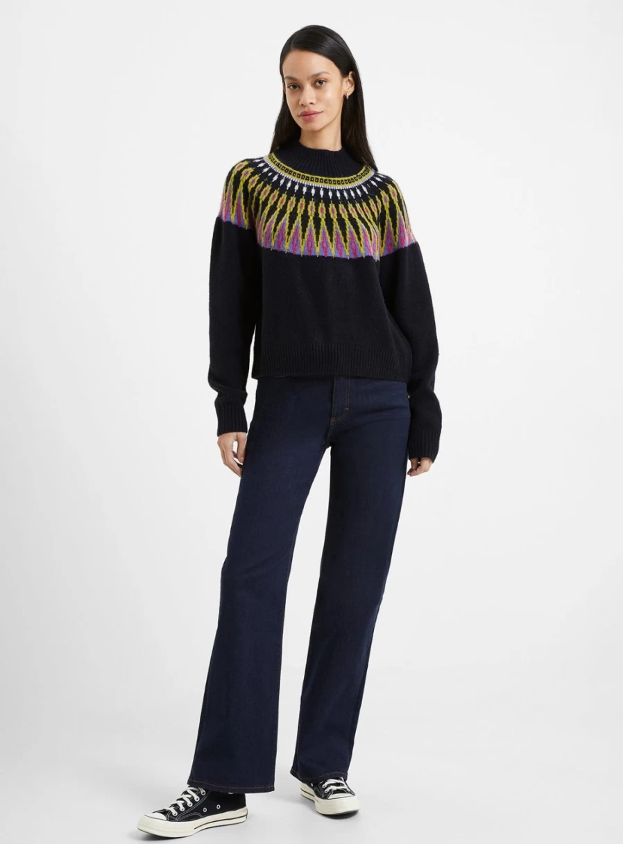French Connection Women's Jolee Cotton Fairisle Knit Sweater