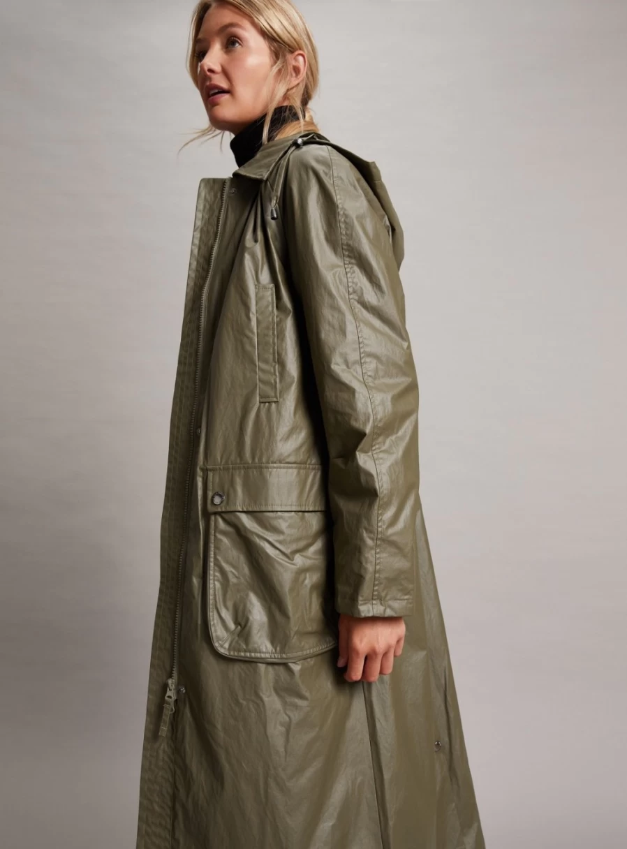 "Four Seasons Women's Water-Resistant Long Coat with Four-Season Comfort"