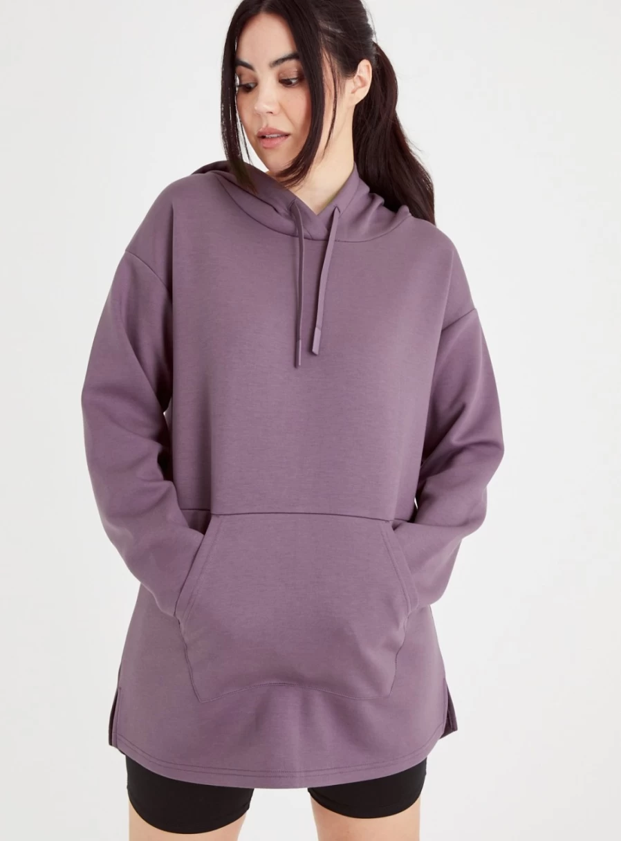 Tu Women's Active Dusky Purple Scuba Overhead Hoodie - Comfortable & Stylish Pullover Sweatshirt