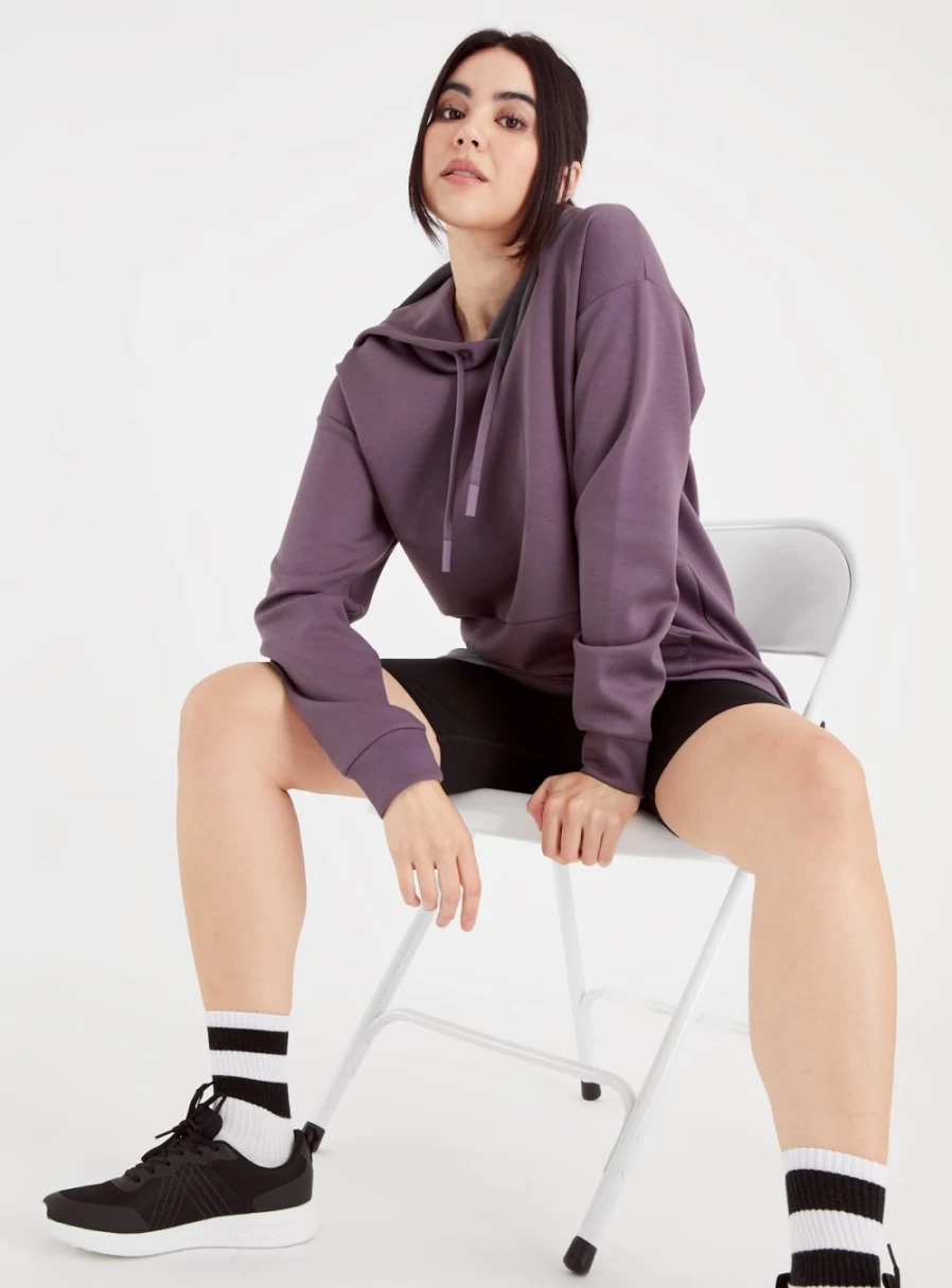 Tu Women's Active Dusky Purple Scuba Overhead Hoodie - Comfortable & Stylish Pullover Sweatshirt