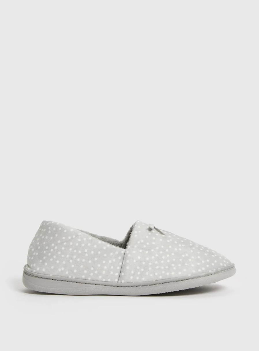 "Tu Women's Grey Spot Full Slippers with Arch Support - Size 6"