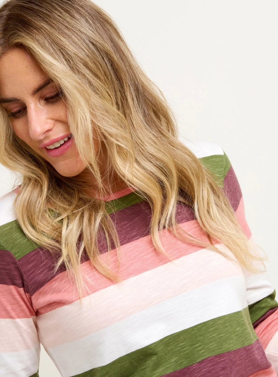 Brakeburn Women's Striped Long Sleeve T-Shirt - Comfortable Casual Top
