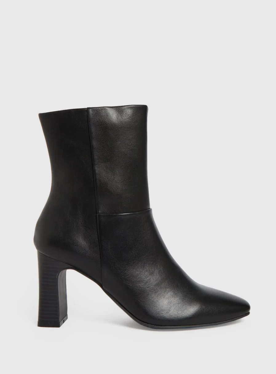 Tu Women's Black Heeled Ankle Boots - Stylish 3-Inch Heel Boots for Women