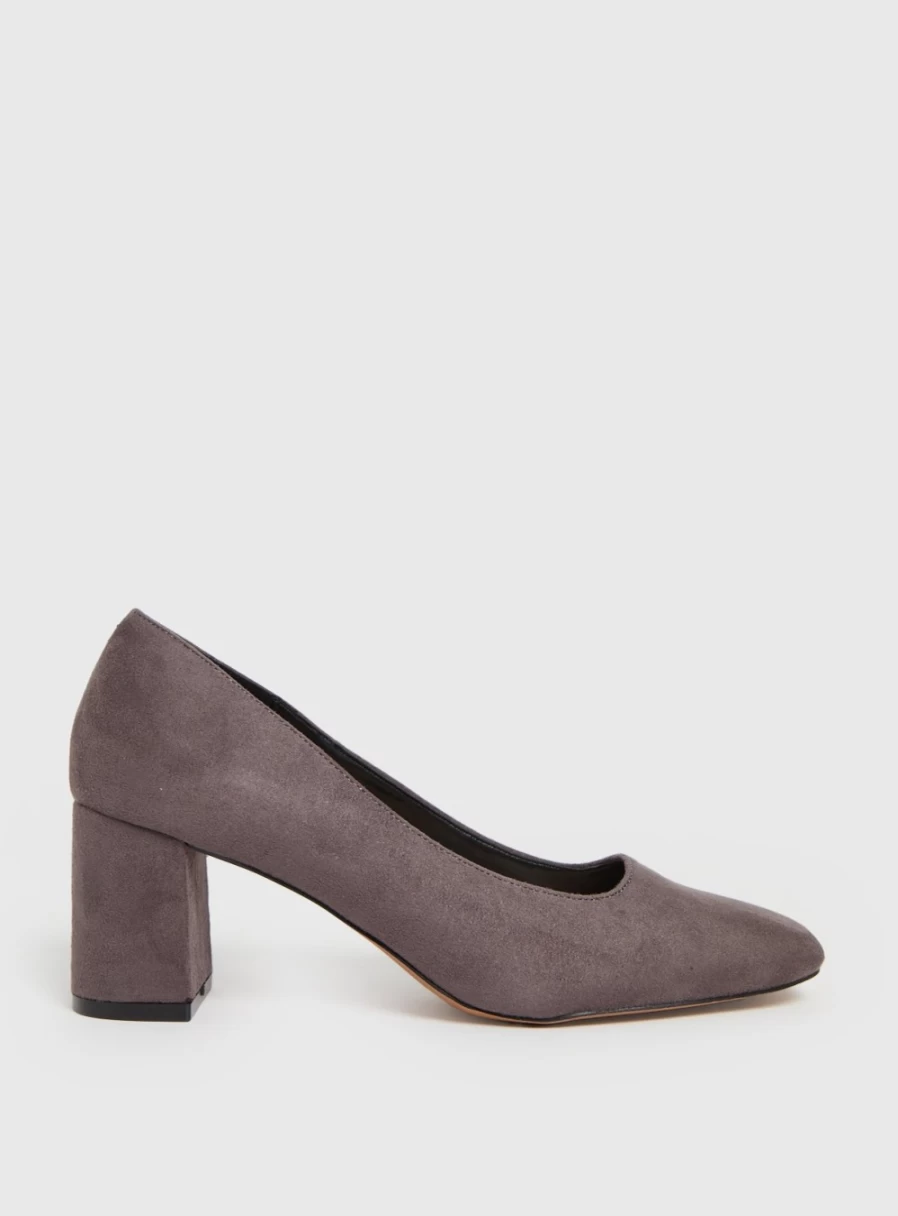 Tu Women's Sole Comfort Grey Block Heel Court Shoes - Size 6