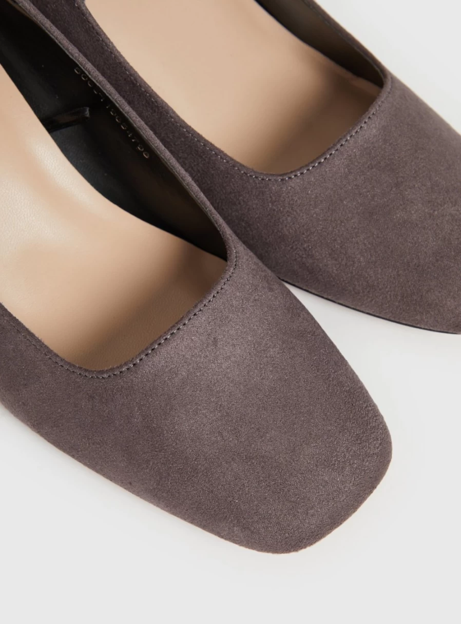 Tu Women's Sole Comfort Grey Block Heel Court Shoes - Size 6