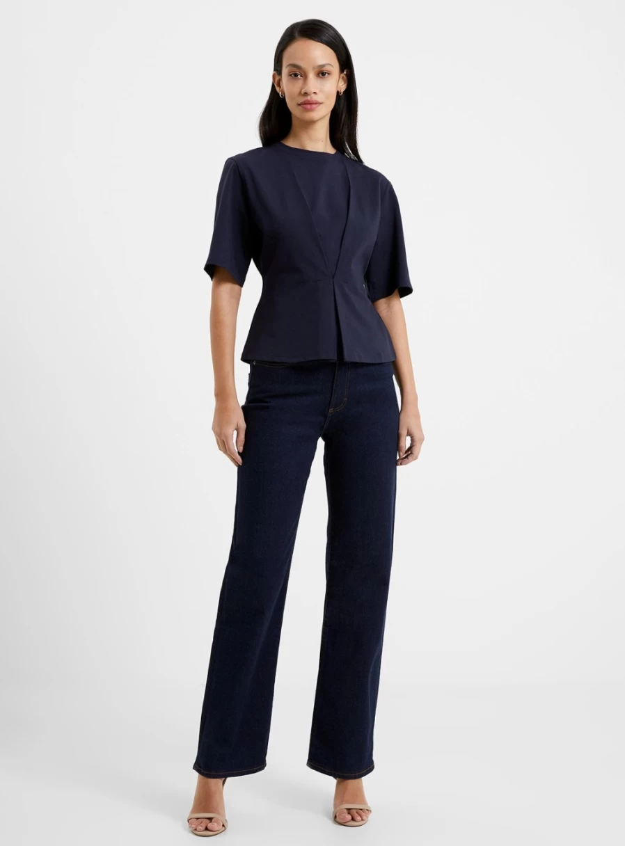 French Connection Women's Pearl Embellished Top S | Elegant Blouse for Women