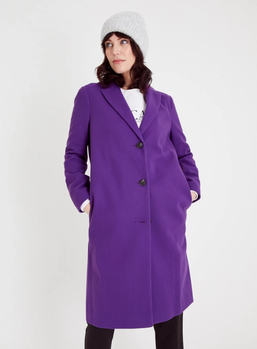 "Tu Women's Purple Tailored Coat – Elegant Fitted Outerwear for Style & Comfort"