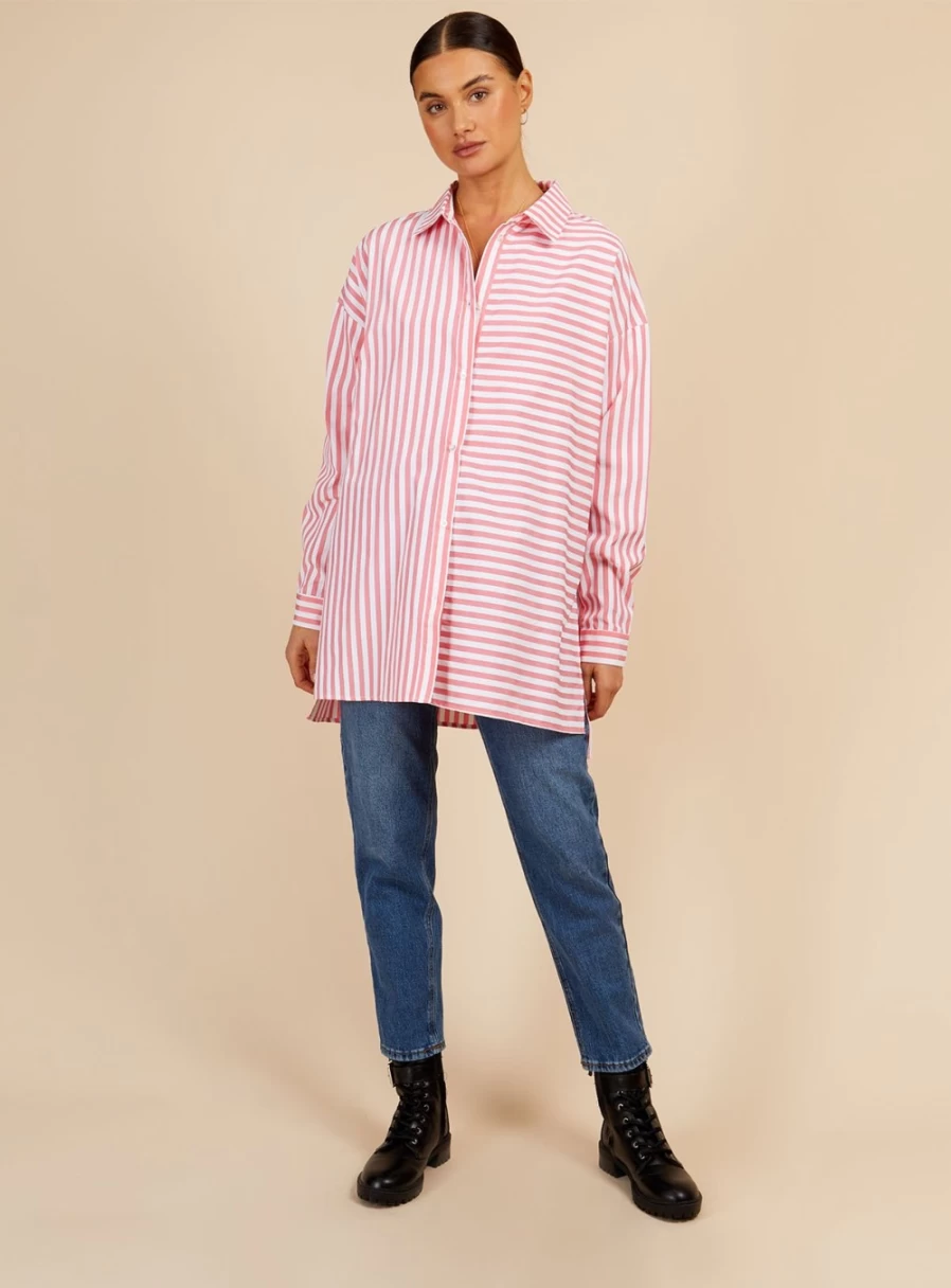 Vogue Williams Women's Pink Striped Shirt Size 16 Fashion Blouse
