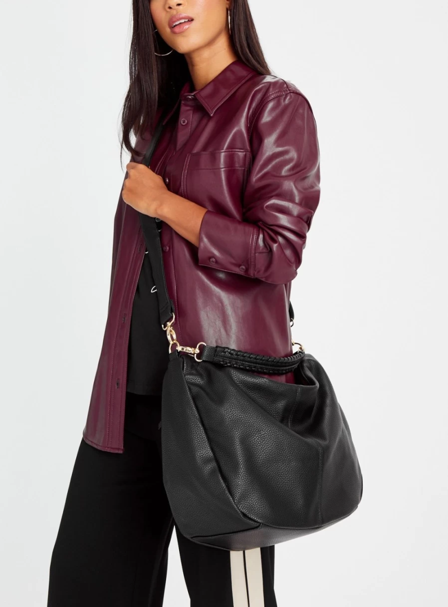 Tu Women's Tan Faux Leather Slouch Handbag - Stylish One-Size Shoulder Bag