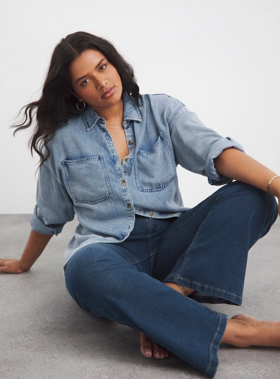 Simply Be Women's 24/7 Mid Blue Bootcut Jeans - Size 22 Comfort Fit Denim