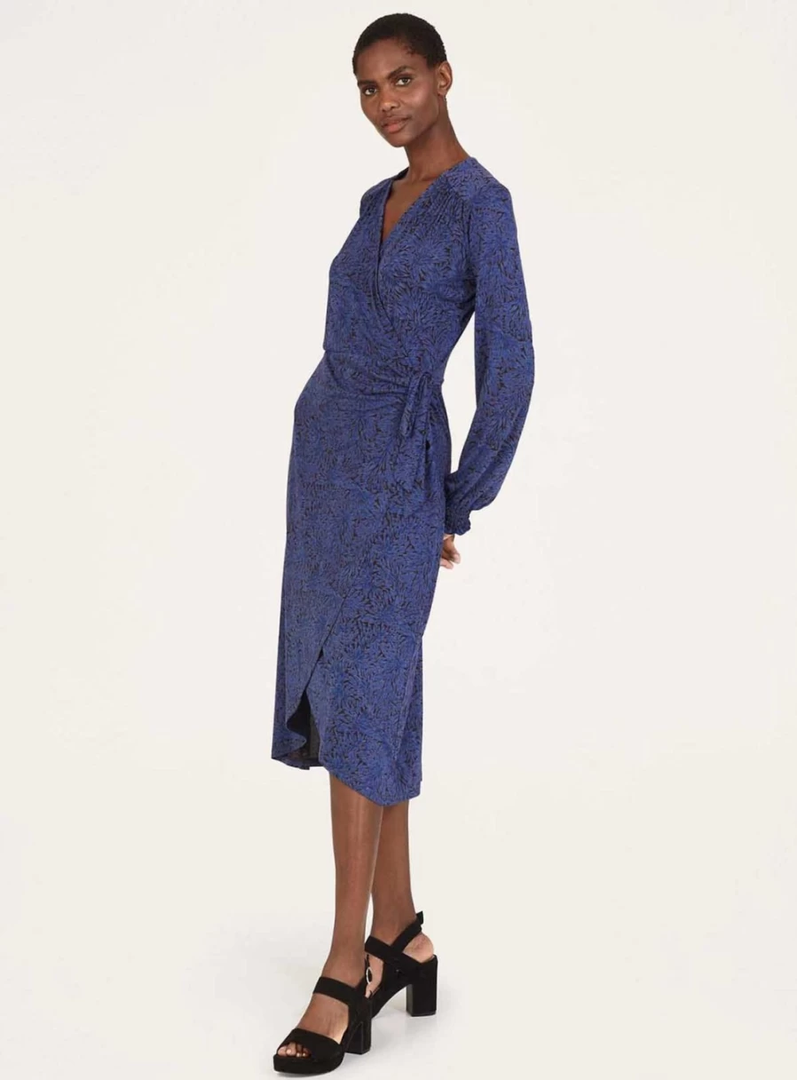 Thought Women's Lenzing Ecovero Printed Wrap Dress - Sustainable Fashion