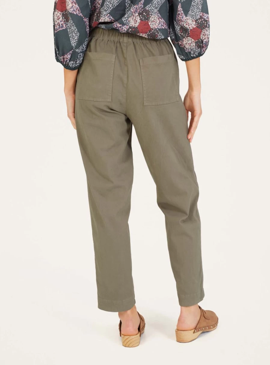 Thought Women's Lilivere Organic Cotton Carpenter Trousers - Garment Dyed Relaxed Fit