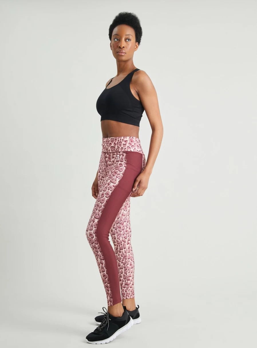 Tu Women's Active Pink Leopard Print Moisture-Wicking Workout Leggings - High Waist Yoga Pants for Fitness & Running
